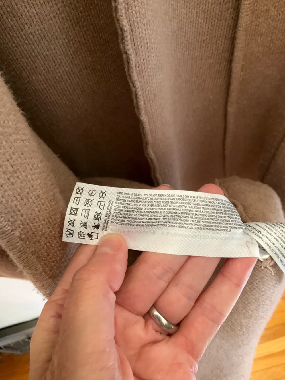 Mango Camel Knit Coatigan, Size XS